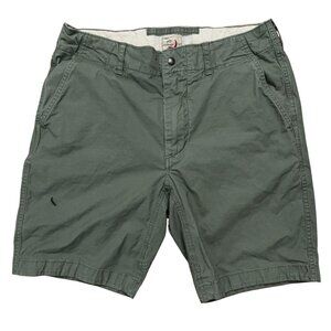 Relwen Flyweight Flex Shorts Mens 30 Chino Snap Button 8.5 Inseam Army Green